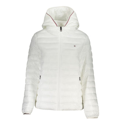 Tommy Hilfiger Chic White Water-Repellent Jacket with Hood