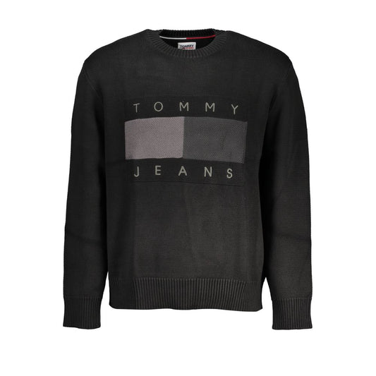 Tommy Hilfiger Elegant Crew Neck Cotton Sweater with Contrast Details