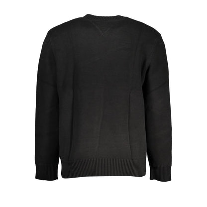 Tommy Hilfiger Elegant Crew Neck Cotton Sweater with Contrast Details