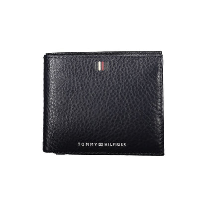 Tommy Hilfiger Elegant Blue Leather Wallet with Contrast Details