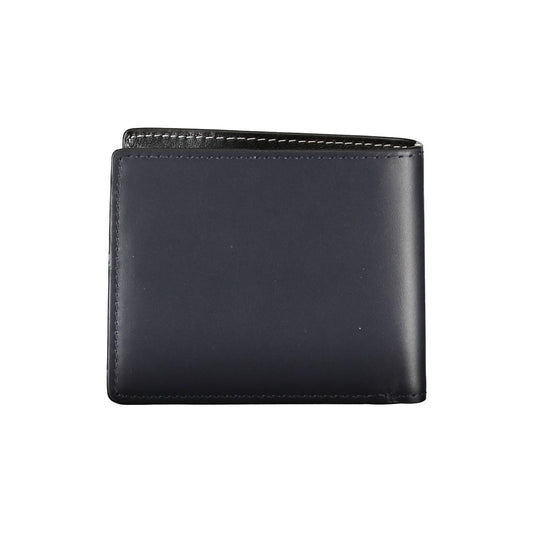 Tommy Hilfiger Elegant Blue Leather Bifold Wallet