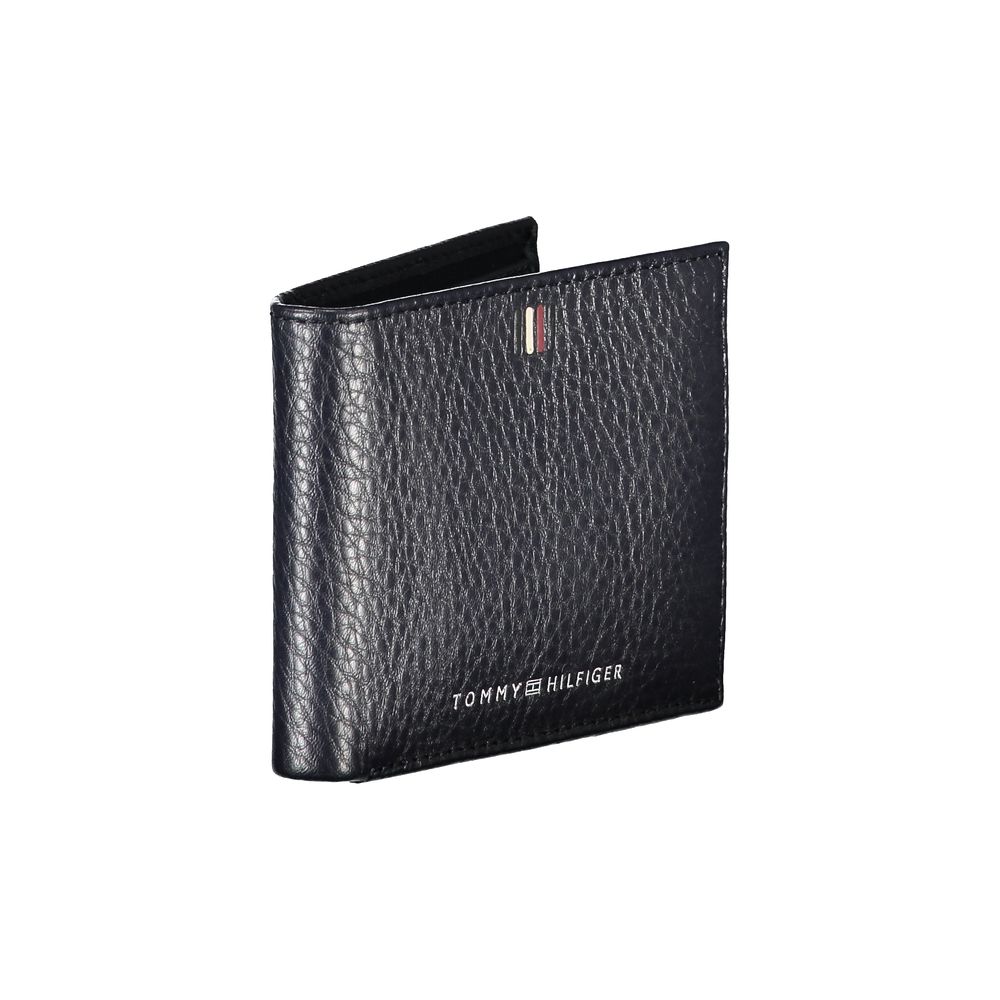 Tommy Hilfiger Elegant Blue Leather Wallet with Contrast Details