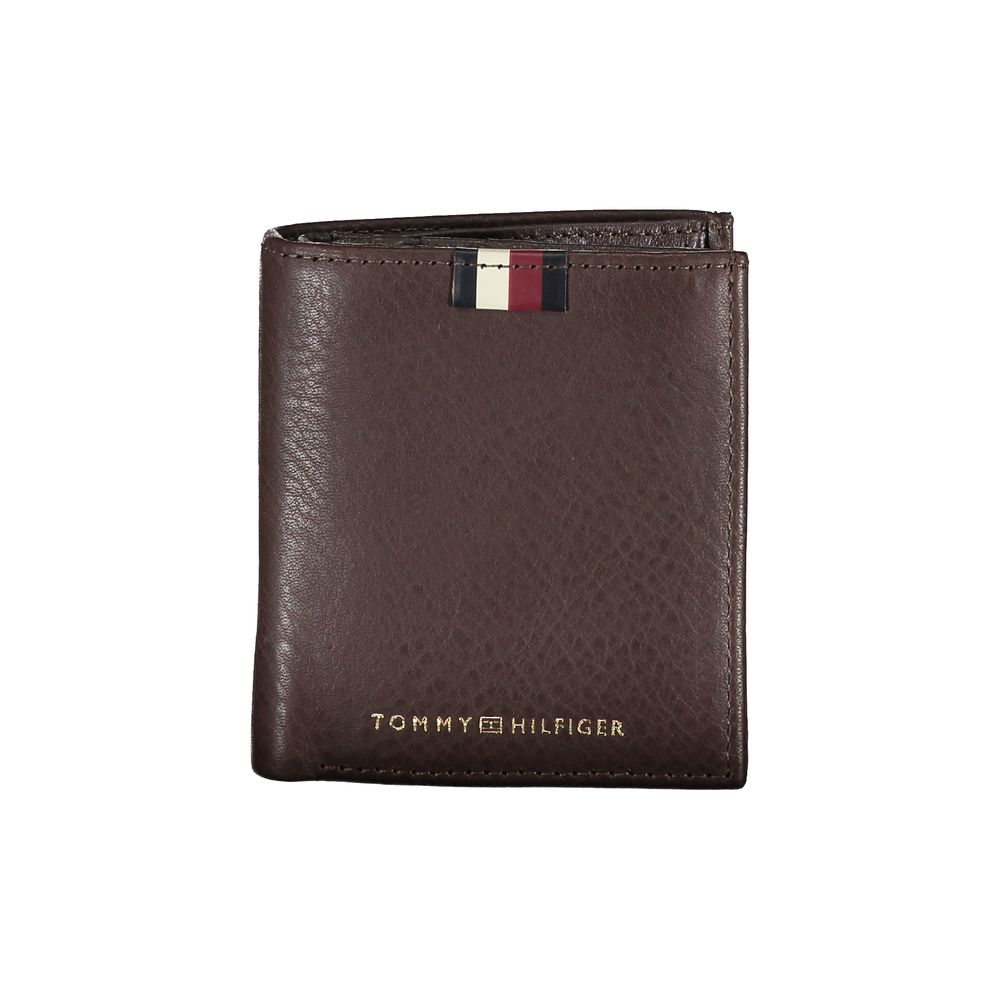 Tommy Hilfiger Elegant Brown Leather Bi-Fold Wallet