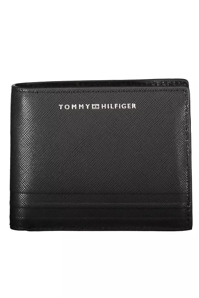 Tommy Hilfiger Elegant Black Leather Bifold Wallet