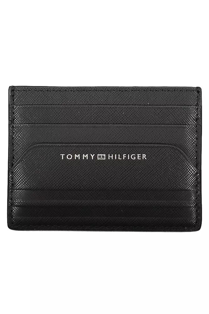 Tommy Hilfiger Sleek Black Leather Card Holder