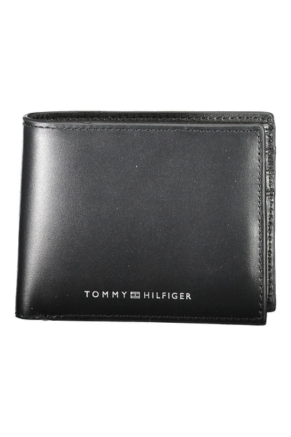 Tommy Hilfiger Sleek Black Leather Bi-Fold Wallet