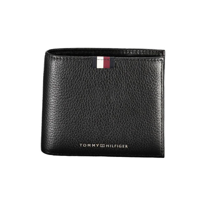 Tommy Hilfiger Elegant Black Leather Dual-Compartment Wallet