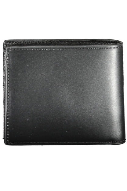 Tommy Hilfiger Sleek Black Leather Wallet with Contrasting Detail