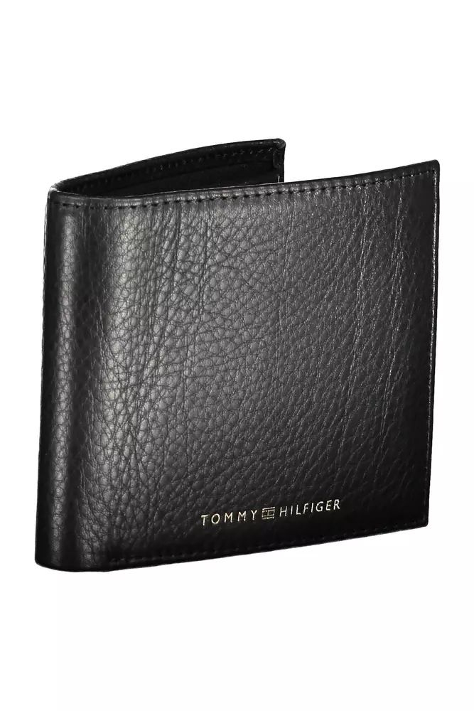 Tommy Hilfiger Elegant Black Leather Men's Wallet with RFID Blocker