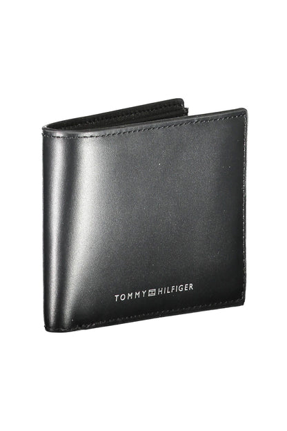 Tommy Hilfiger Sleek Black Leather Bi-Fold Wallet