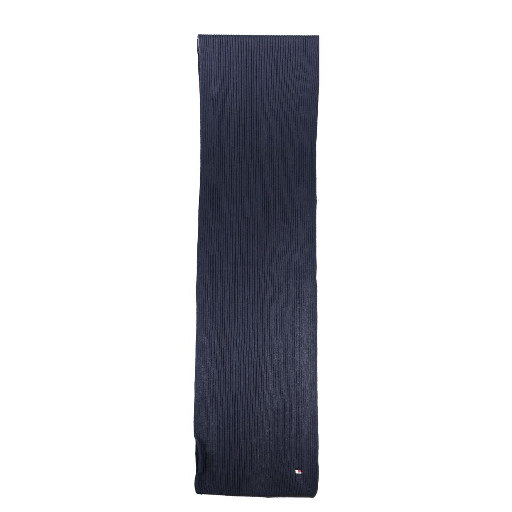 Tommy Hilfiger Elegant Embroidered Logo Scarf in Blue