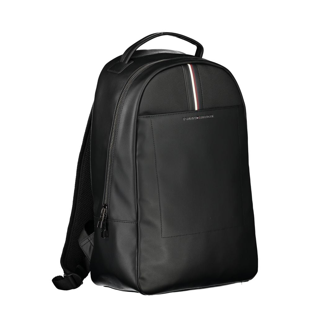 Tommy Hilfiger Elegant Black Backpack with Laptop Holder