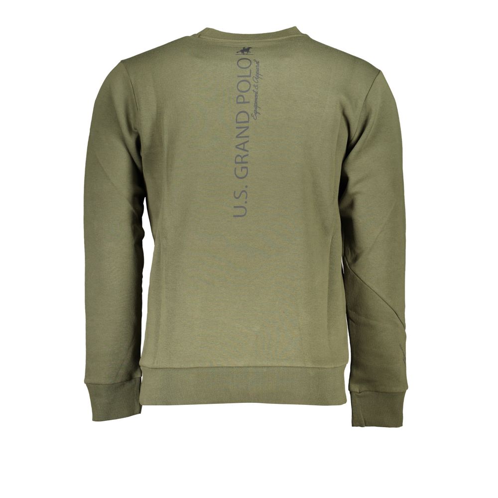 U.S. Grand Polo Vintage Green Crew Neck Fleece Sweatshirt