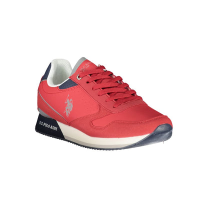 U.S. POLO ASSN. Sleek Pink Lace-Up Sneakers with Contrast Details