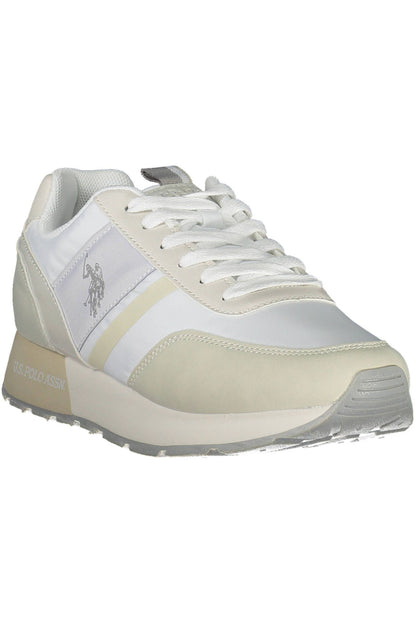 U.S. POLO ASSN. Elegant White Lace-Up Sneakers