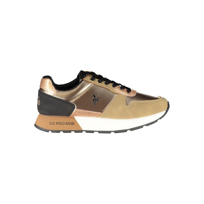 U.S. POLO ASSN. Elegant Bronze Lace-Up Sneakers