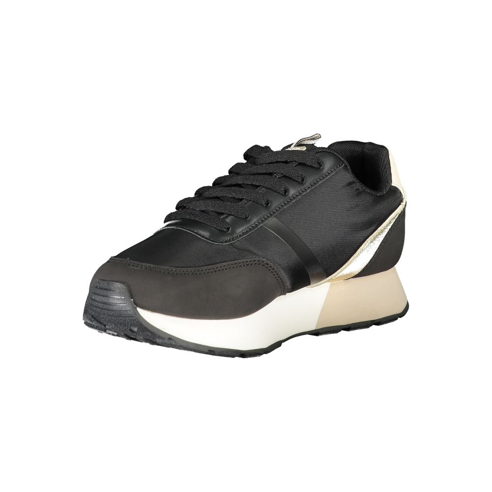 U.S. POLO ASSN. Sleek Black Lace-Up Sneakers with Contrast Detail