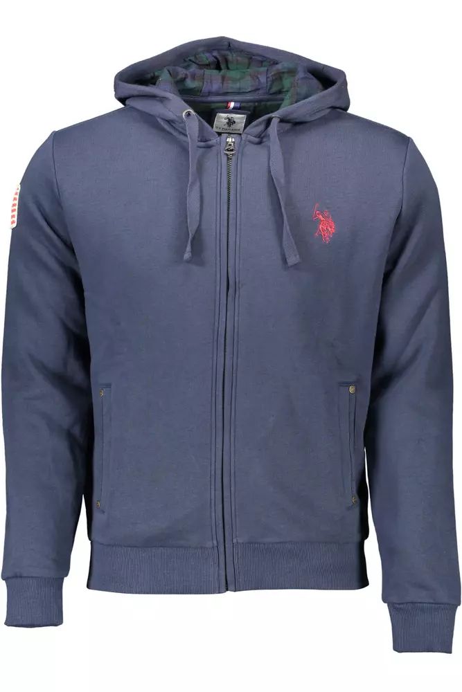 U.S. POLO ASSN. Chic Blue Hooded Sweatshirt with Embroidery Detail