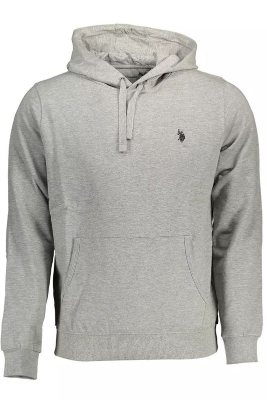 U.S. POLO ASSN. Chic Gray Hooded Sweatshirt with Embroidered Logo