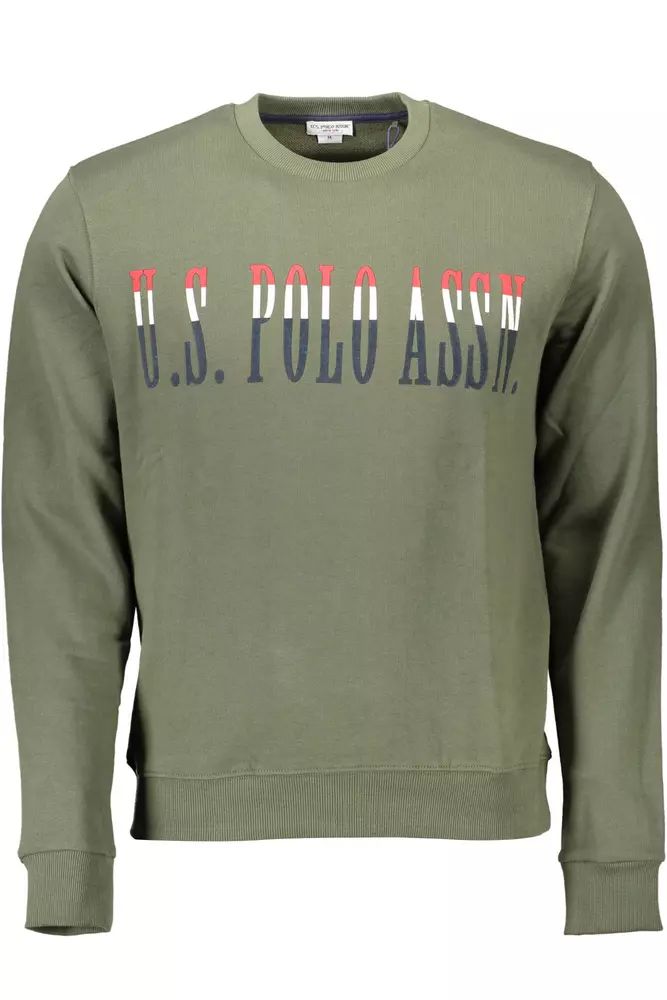 U.S. POLO ASSN. Chic Green Cotton Crew Neck Sweater