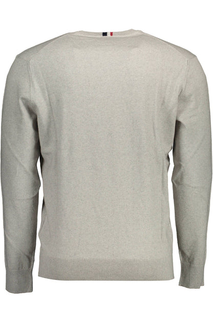 U.S. POLO ASSN. Elegant Gray Cotton-Cashmere Men's Sweater