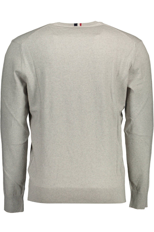 U.S. POLO ASSN. Elegant Gray Cotton-Cashmere Men's Sweater