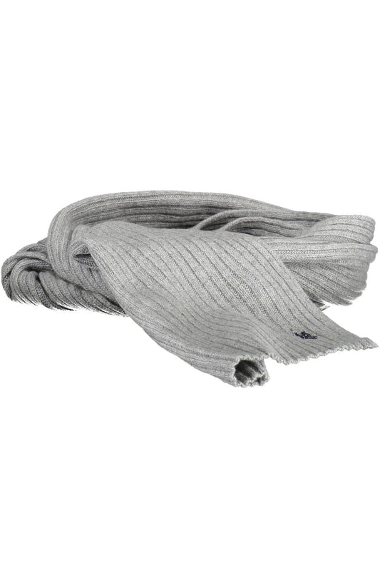 U.S. POLO ASSN. Elegant Gray Wool-Cashmere Blend Scarf