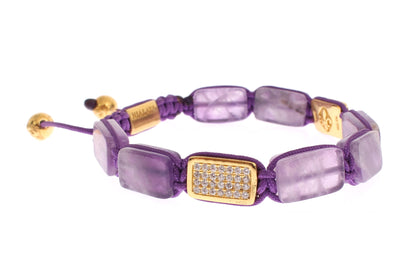 Nialaya Dazzling Diamond Gold-Plated Amethyst Bracelet