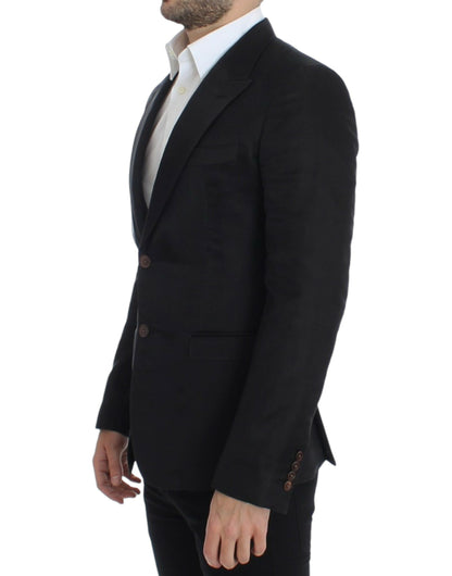 Dolce & Gabbana Elegant Black Silk Blend Two-Button Blazer