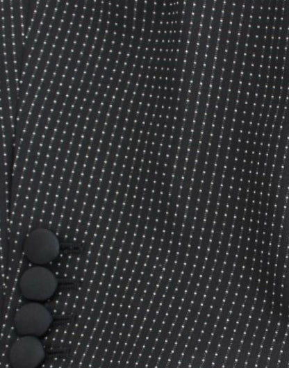 Dolce & Gabbana Elegant Black Polka Dotted Slim Fit Blazer