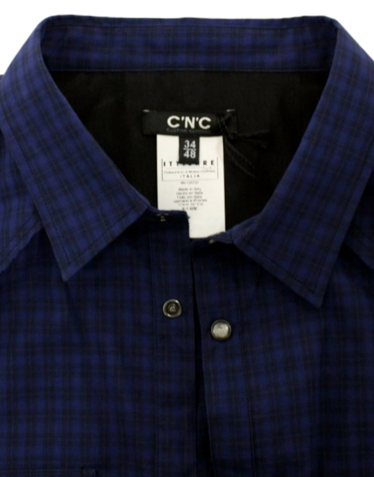 Costume National Blue checkered cotton shirt