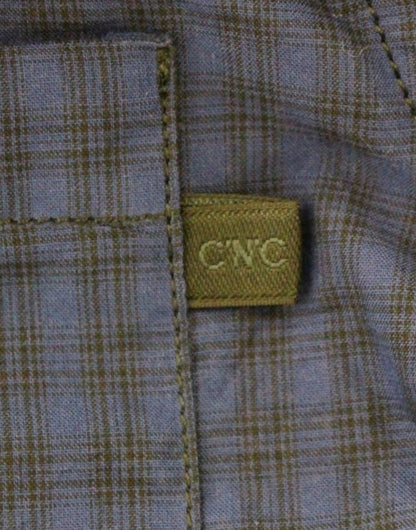 Costume National Blue checkered cotton shirt