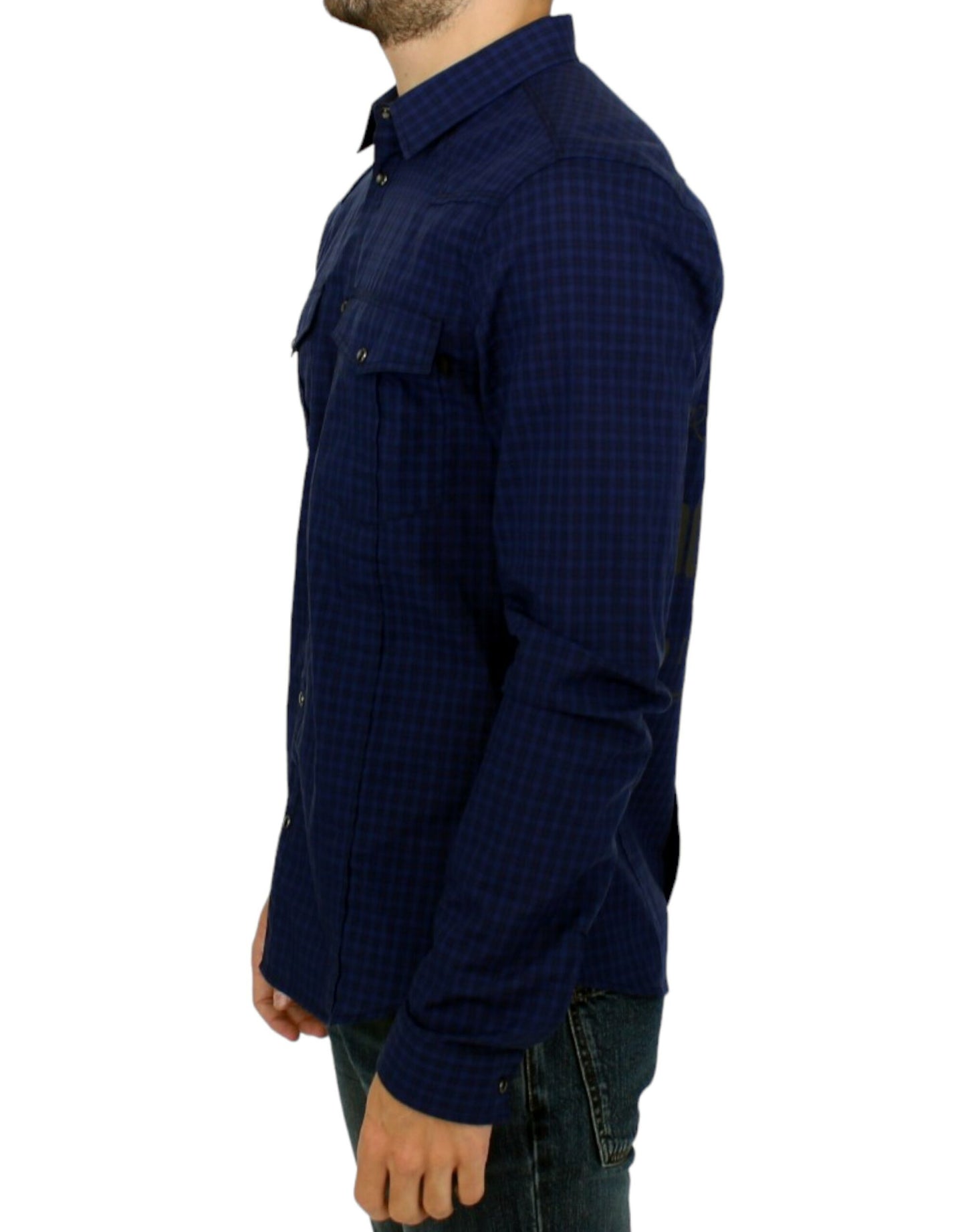 Costume National Blue checkered cotton shirt