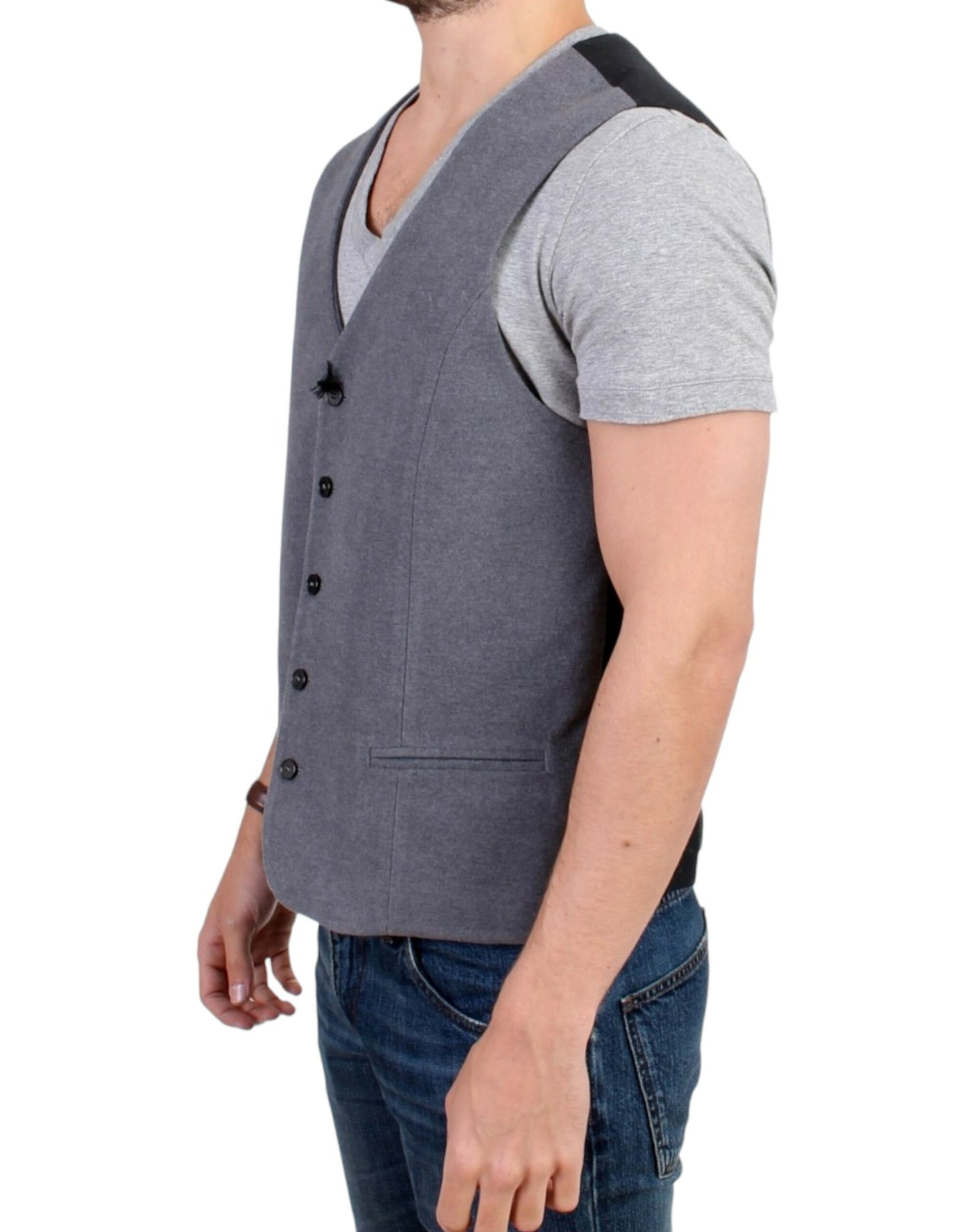 Costume National Gray cotton blend casual vest