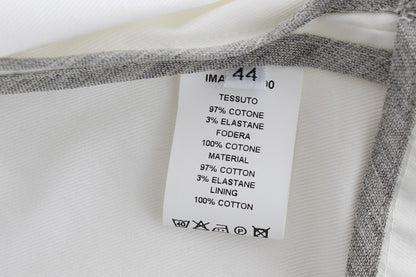 Andrea Pompilio Chic White Cotton Blend Blazer