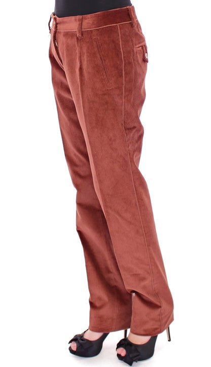 Dolce & Gabbana Brown Corduroys Straight Logo Casual Pants
