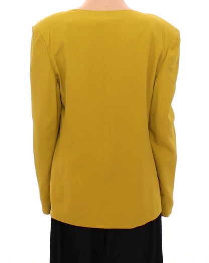 Lamberto Petri Elegant Mustard Silk Blend Jacket