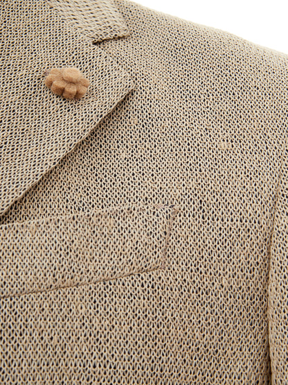 Lardini Timeless Beige Linen Deconstructed Jacket