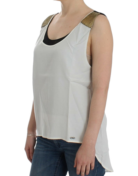 Costume National White sleeveless top