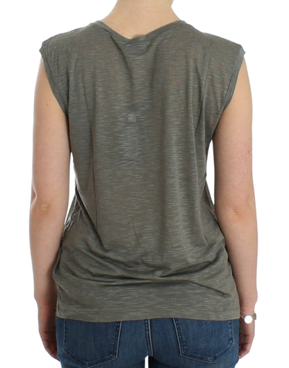 Costume National Gray print sleeveless t-shirt