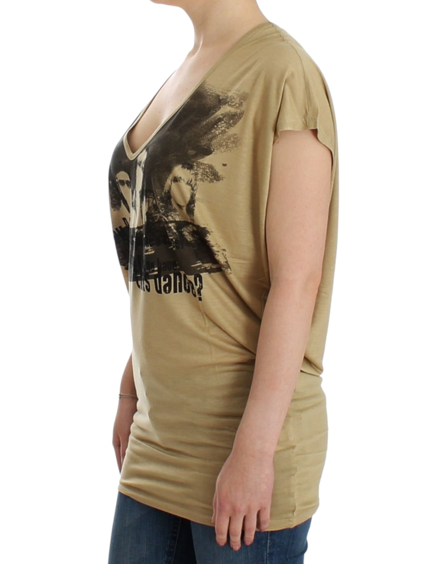 Costume National Beige motive print t-shirt