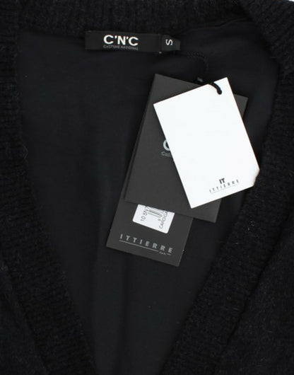 Costume National Gray wool alpaca cardigan