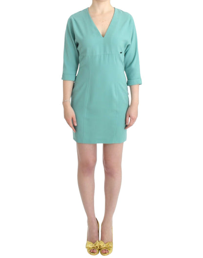 Costume National Green 3/4 sleeved sheath dress