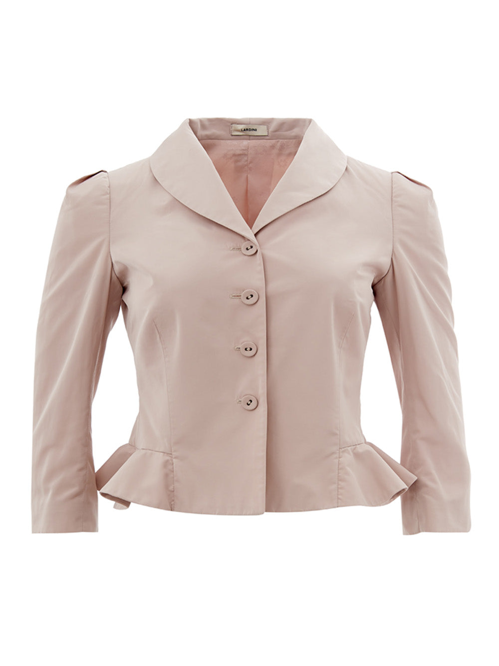 Lardini Elegant Light Pink Ruffle Jacket