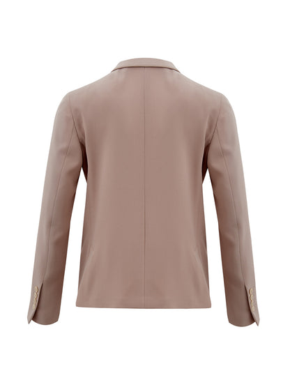 Lardini Elegant Light Pink Double Breasted Ruffle Jacket