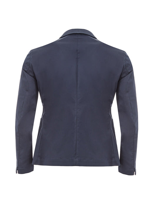 Lardini Elegant Navy Blue Cotton Jacket