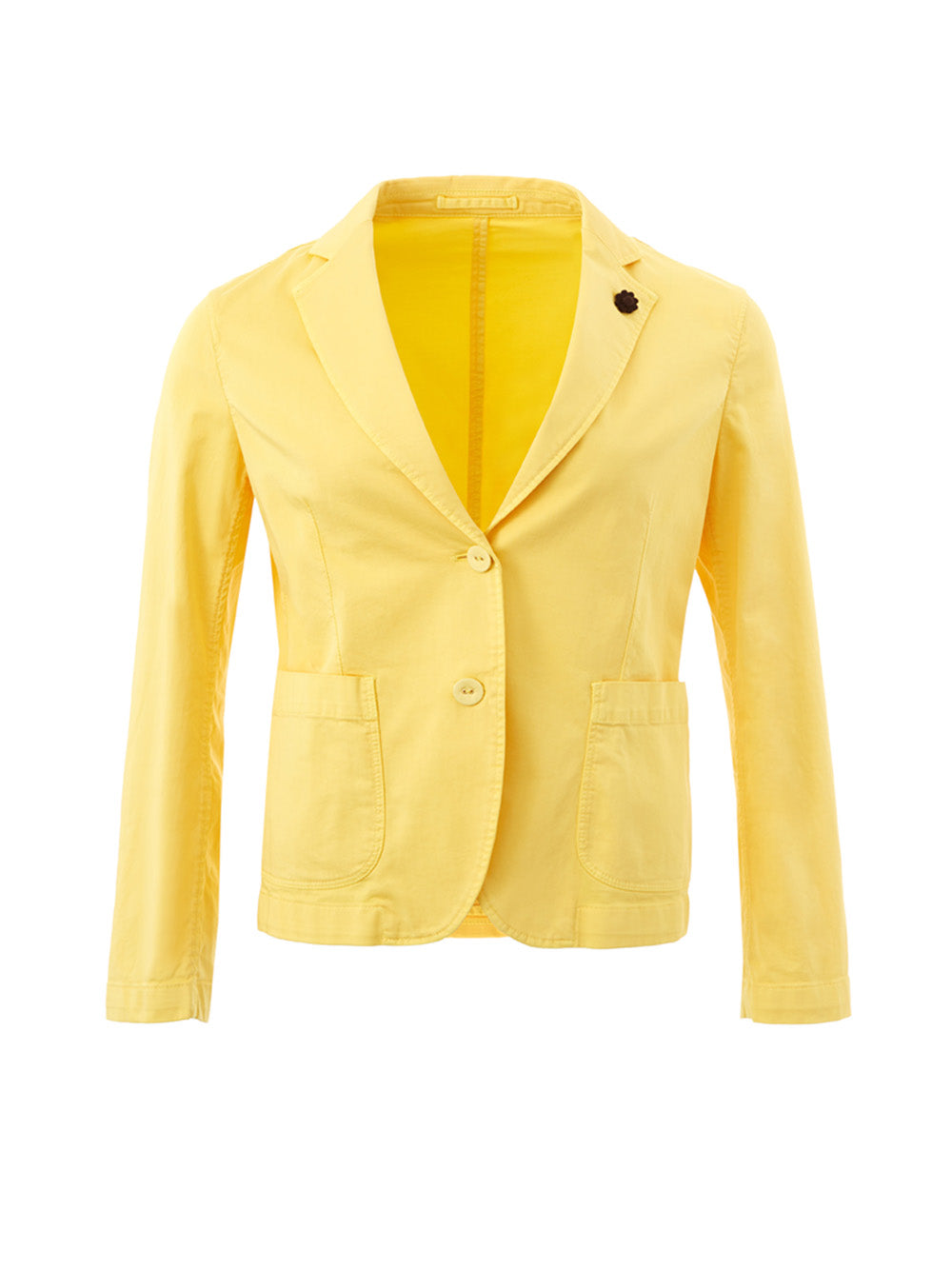 Lardini Elegant Yellow Cotton Jacket – Timeless Style