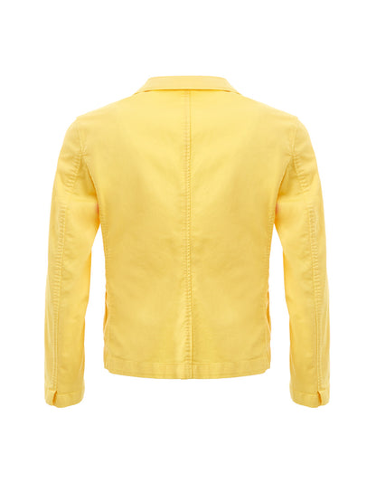 Lardini Elegant Yellow Cotton Jacket – Timeless Style