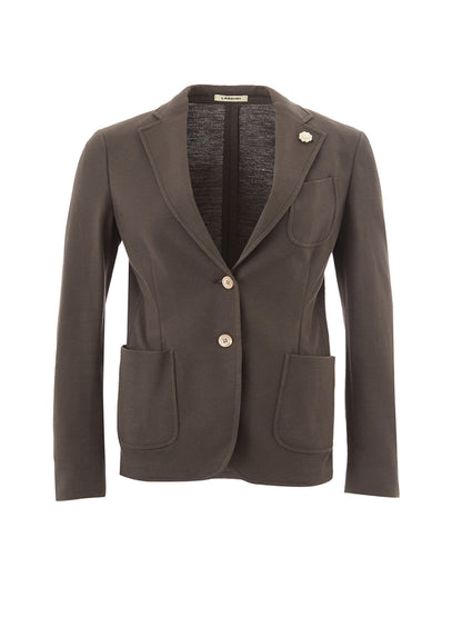 Lardini Elegant Taupe Cotton Jacket