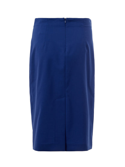 Lardini Elegant Blue Wool Pencil Skirt